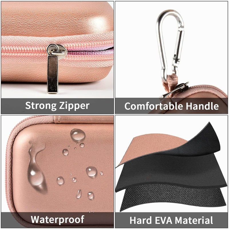 GWCASE حافظة صلبة متوافقة مع SanDisk Extreme PRO 500GB 1TB 2TB 4TB SSD خارجي محمول. حاملة سفر لمحرك الحالة الصلبة Crucial X8 (صندوق فقط) - وردي ذهبي - Image 3